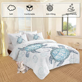 Ocean Turtle 3‑Piece Comforter Set – Turtle‑Themed Bedding with 2 Pillowcases (Queen Size)