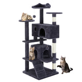 Multi-Functional Cat Treehouse – Cat Climbing Frame with Condo, Platforms, Scratching Posts & Cozy Resting Areas for Indoor Cats