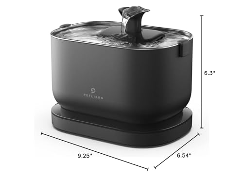 PETLIBRO Dockstream Battery-Operated Cat Water Fountain 3L – 5000mAh Wireless Stainless Steel System (Black)