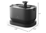 PETLIBRO Dockstream Battery-Operated Cat Water Fountain 3L – 5000mAh Wireless Stainless Steel System (Black)