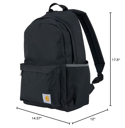 Carhartt 21L Classic Laptop Backpack – Water-Resistant Everyday Pack with 15″ Laptop Sleeve (Black)