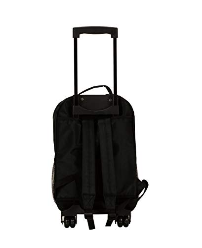Rockland 17” Rolling Backpack with Double Wheels, Telescopic Handle & Organizer Pockets (Black)