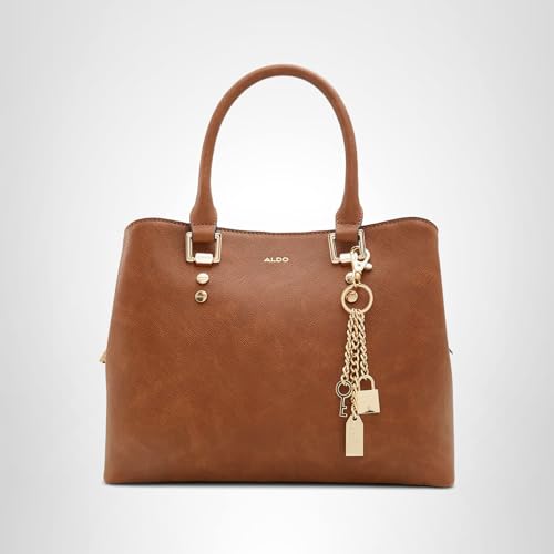 ALDO Legoirii Tote Bag for Women – Medium Top Handle Handbag with Zipper Closure (Medium Brown)