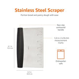 Stainless Steel Dough Scraper & Chopper with Measurement Marks – Non-Slip Handle