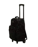 Rockland 17” Rolling Backpack with Double Wheels, Telescopic Handle & Organizer Pockets (Black)