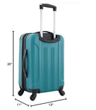 Travelers Club Chicago Hardside Expandable Carry-On Luggage 20”, 360° Spinner Wheels Cabin Suitcase (Teal)