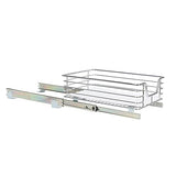 Household Essentials Glidez Single-Tier Pull-Out Cabinet Organizer – Chrome Slide-Out Storage with Protective Liner