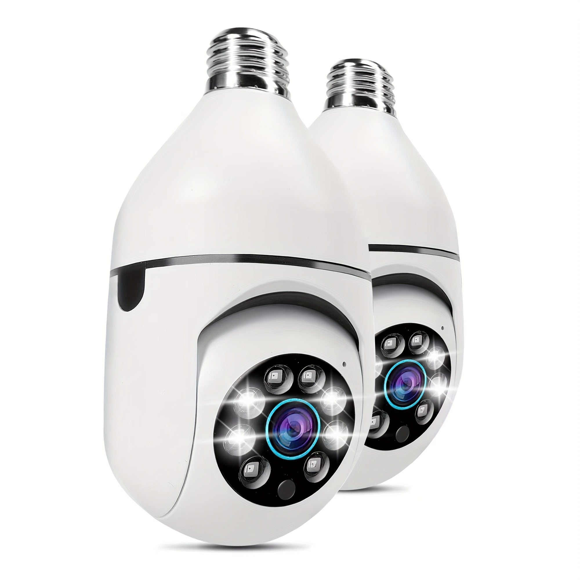 Smart HD WiFi Light-Bulb Surveillance Camera – 360° Panoramic Monitoring, 1440p, Remote Two-Way Talk & Motion Alerts (2-Pack)