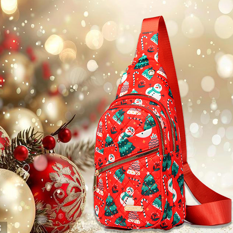 Christmas Holiday Chest Bag 🎄 Festive Crossbody Sling Bag for Travel, Gifts & Parties