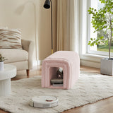 Ottoman Storage Bench – Cozy Corduroy Pet Hideaway for Cats, Dual-Purpose Living Room & Bedroom Furniture