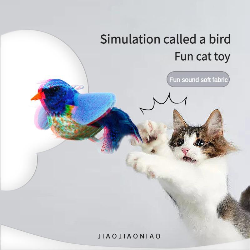 Cute Bird Design Cat Teaser Toy – Simulation Parrot Interactive Cat Toy with Catnip, Fun Playtime & Exercise for Cats