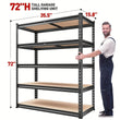 2000LBS Garage Shelving Storage Shelves Heavy Duty Shelving 5 Tier Metal Shelving Units For Garage Shelves 72"H X35.5"W X 15.8"D, Adjustable Metal Shelving Unit For Garage Shelves Utility Rack Shelf For Basement Pantry Closet - PulinGO