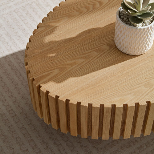 Handmade Metal Drum Coffee Table - Modern Round Accent Table
