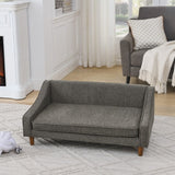 Durable Elevated Dog Sofa Bed – Modern Irregular Armrest Design with Soft Cushion for Comfortable Pet Lounging