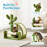 Cactus-Shaped Sisal Rope Cat Scratching Post – Easy Assembly and Stylish Green Design