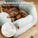 Mewoofun Plush Cat Bed – 26"x19"x13" Washable Fluffy Couch with Non-Slip Bottom for Indoor Cats, Puppies & Small Dogs