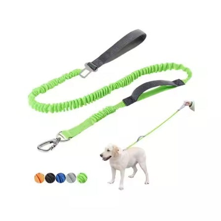 YT Pet Explosion-Proof Impact Leash with Padded Double Handles & Car Seat Belt – Heavy-Duty, Safe & Adjustable