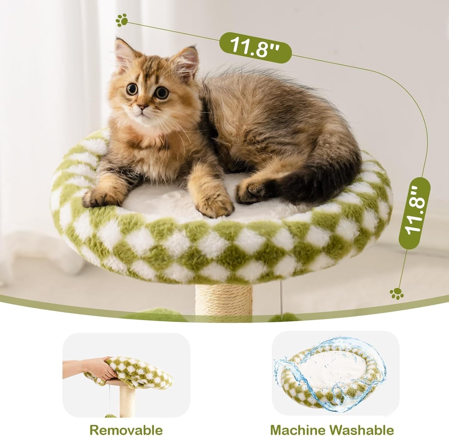 Mewoo Large Cat Tree Tower – Multi-Level Scratching Post with Removable Perch & Interactive Toys for Indoor Cats