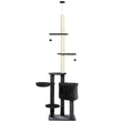 PawHut Adjustable Height Floor-to-Ceiling Vertical Cat Tree – Dark Grey