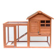 Easily-Assembled Wooden Rabbit & Chicken Coop Kennel with Slide-Out Tray — Outdoor Small Animal Hutch for Garden & Backyard