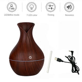 LED Ultrasonic Aroma Humidifier Essential Oil Diffuser – Vase-Shaped Smoke Fountain, Aromatherapy Air Purifier with LED Mood Light