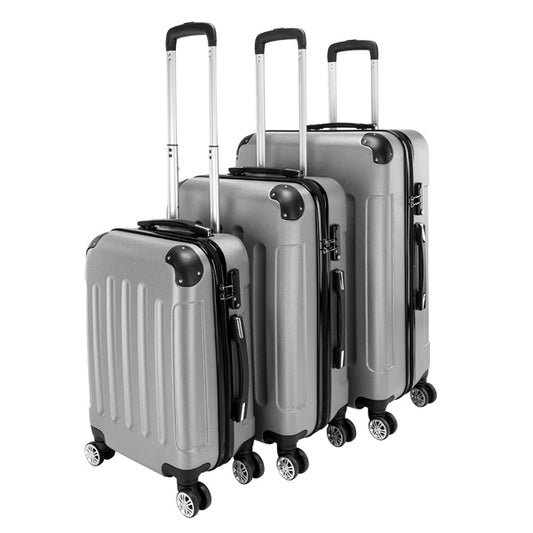 3-in-1 ABS Portable Hard Shell Luggage Set – Lightweight Spinner Suitcases (20", 24", 28")