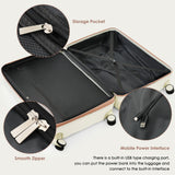 4-Piece Expandable ABS Suitcase Set with USB Port