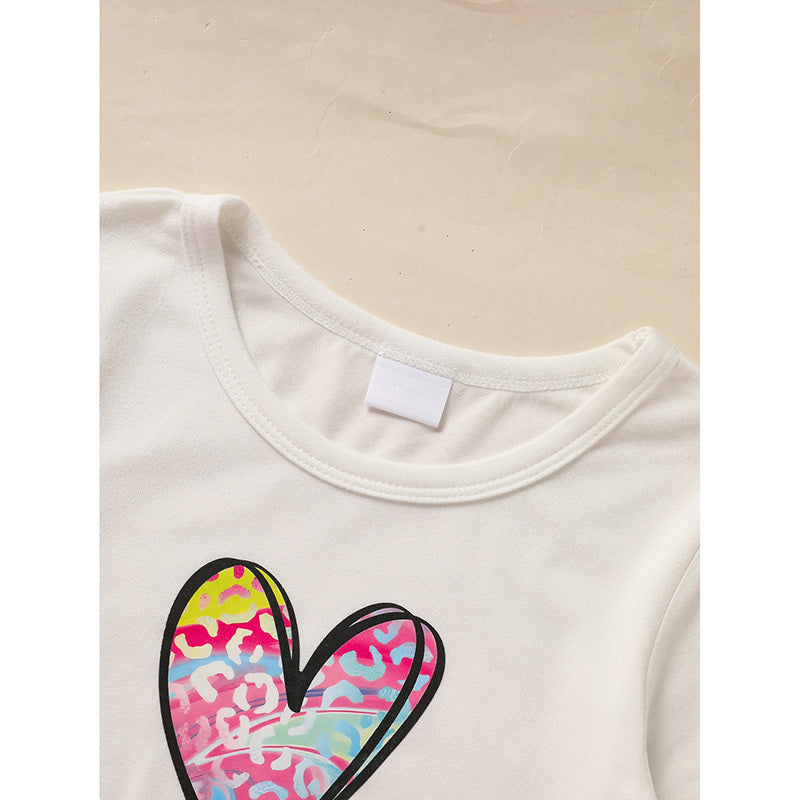 Kids Grandma & Granddaughter Matching Outfit – Letter & Heart Print Long Sleeve Top + Pants Set, 2-Piece Comfy Loungewear
