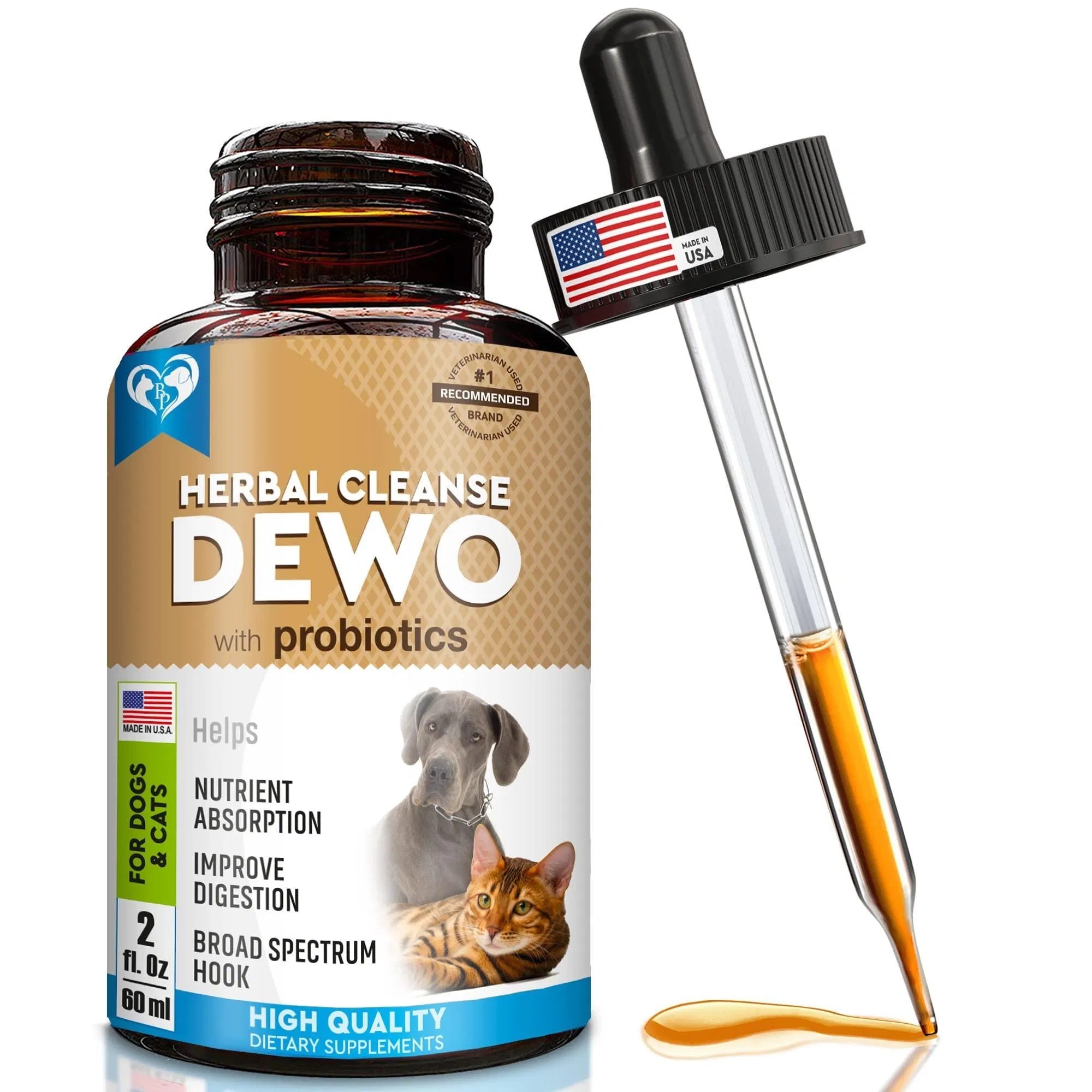 Probiotic Herbal Deworming Drops – Broad-Spectrum Natural Treatment for Tapeworm, Roundworm & More
