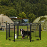 32″ 8-Panel Metal Dog Fence – Heavy Duty Outdoor Pet Playpen for Dogs, Cats & Small Animals