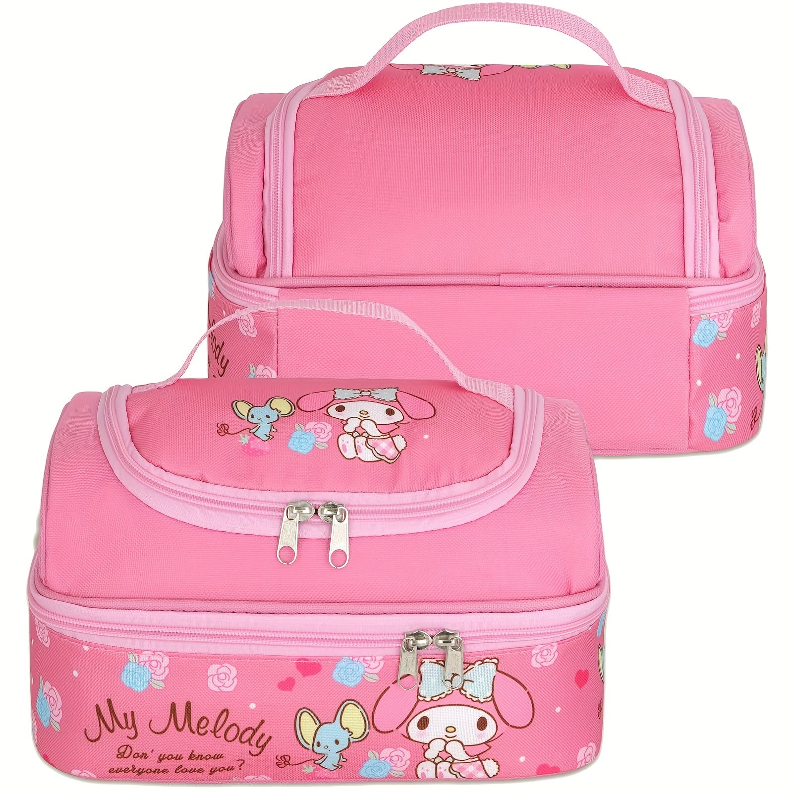 Kuromi Insulated Lunch Tote – Cartoon Pink Lunch Box Bag for Work, Travel & Picnic