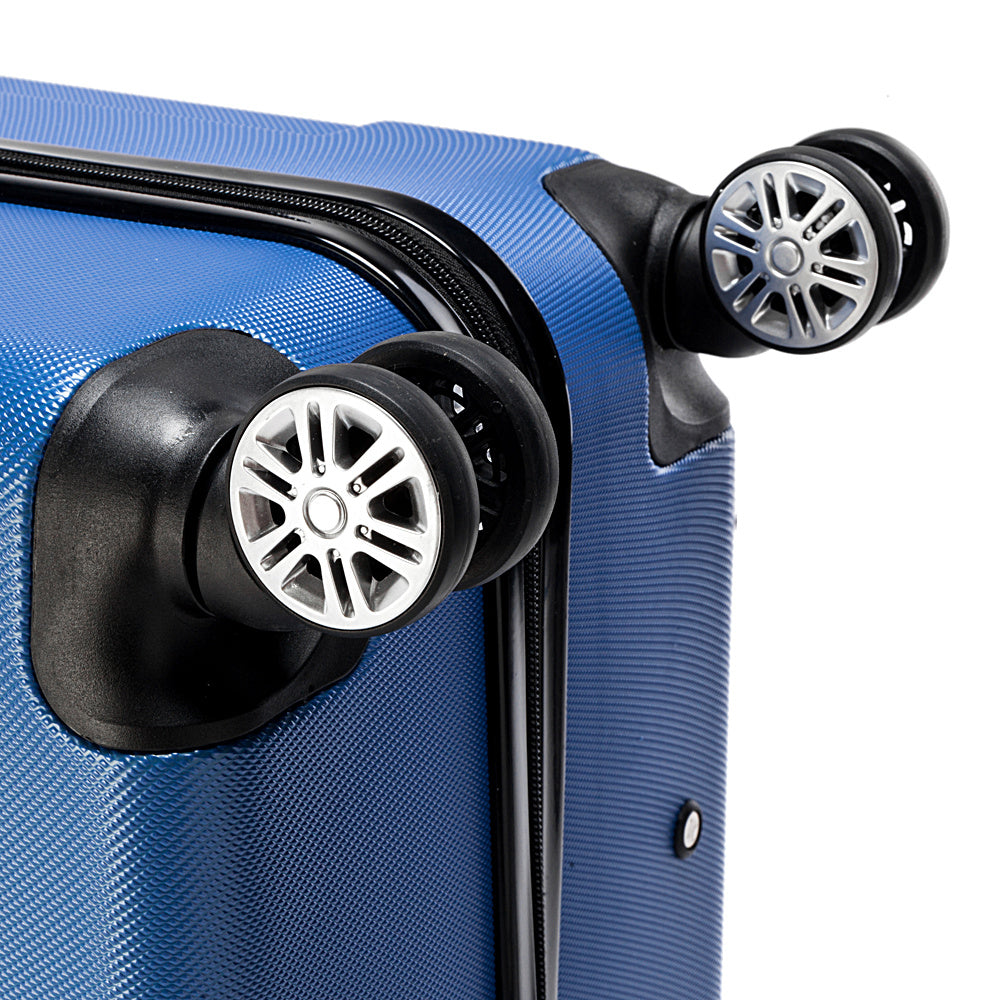 3-Piece ABS Hard Shell Luggage Set – Lightweight Spinner Suitcases with TSA Lock (20/24/28 Inches, Blue)