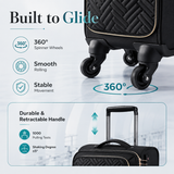 16-Inch Underseat Carry-On Spinner Luggage with TSA Lock & 360° Wheels
