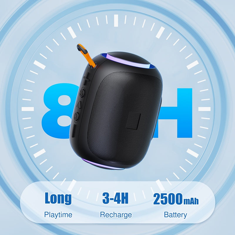 Portable Waterproof Bluetooth Speaker with LED Light