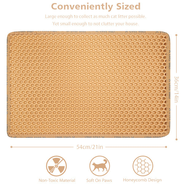 Double-Layer Rice-Shaped Cat Litter Pad – Waterproof EVA Non-Slip Mat for Cats, Easy Cleaning & Mess Prevention