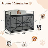 42.8-Inch Heavy-Duty Dog Crate Furniture – Farmhouse Wooden Kennel & Coffeetable