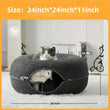 Peekaboo Cat Cave for Indoor Cats, Cat Donut Cat Tunnel Bed, Scratch Resistant Cat Toys for Medium Large Cats - PulinGO