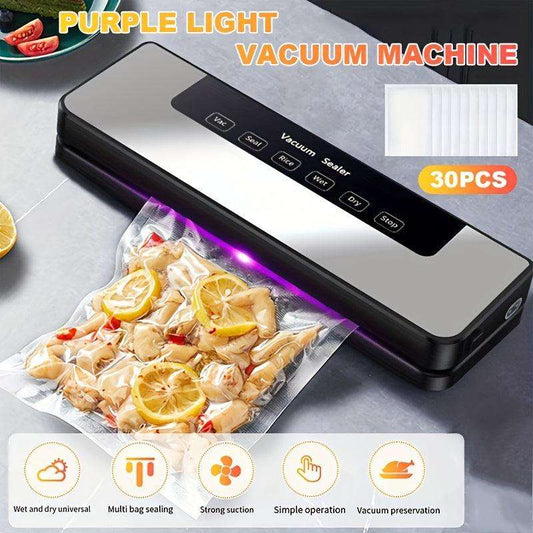 65 KPA Commercial Food Vacuum Sealer Machine Seal A Meal Food Saver System with 30 Free Bags, Dry/Moist Modes, 6-In-1 Sealing Machine for Food Storage & Sous Vide, Automatic Food Sealing Machine - PulinGO