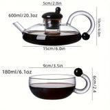 600ml Glass Teapot Set – Elegant & Heat-Resistant Tea-for-One with 4 Cups