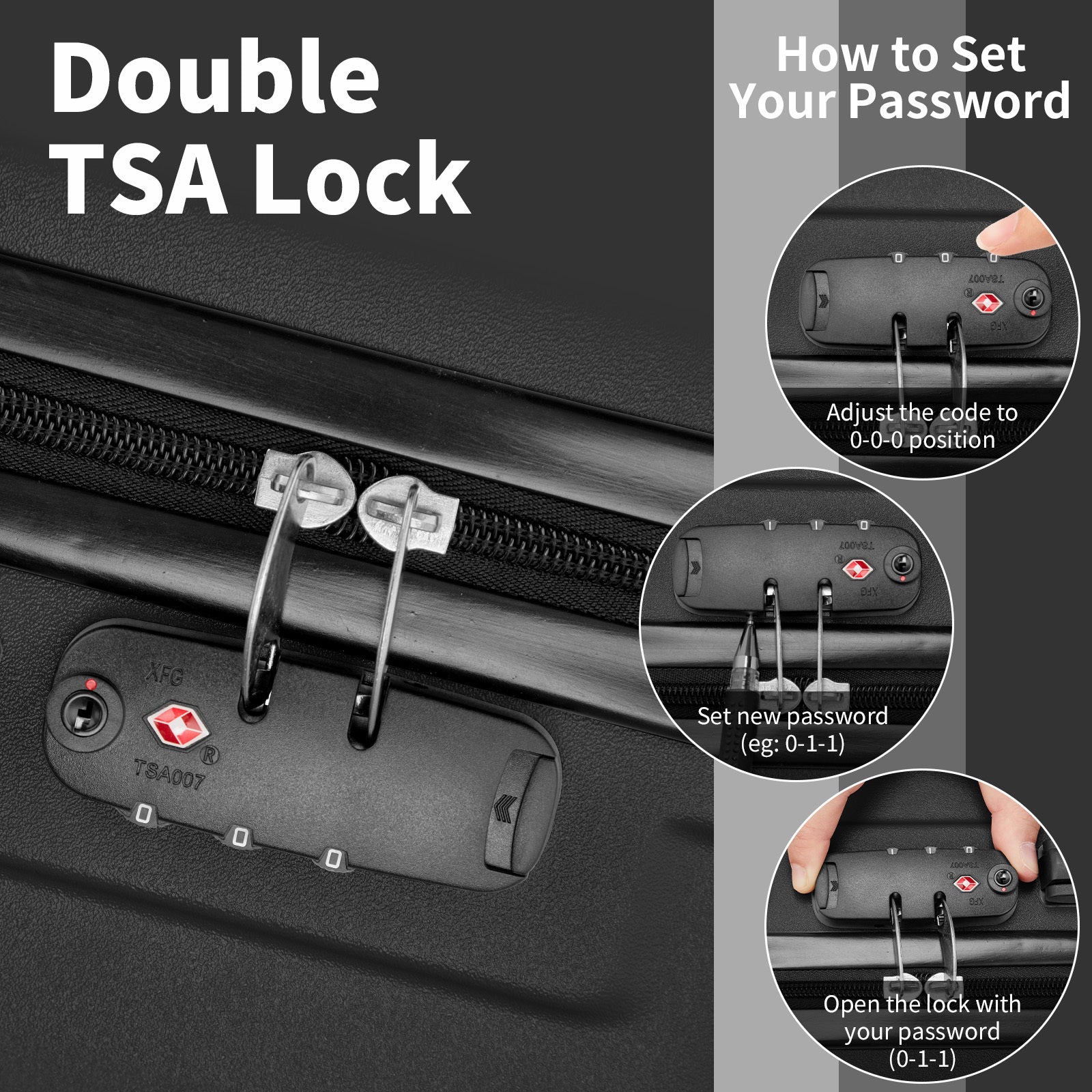 3-Piece ABS+PC Suitcase Collection