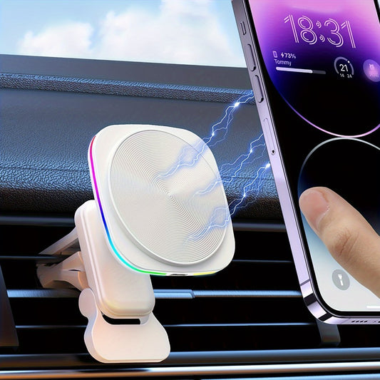 15W Qi Fast Wireless Car Charger Mount - Auto-Clamping Air Vent & Dashboard Phone Holder