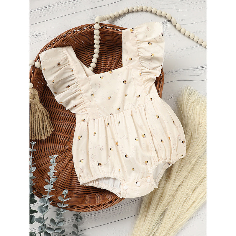 Baby Girl Honeybee Bubble Romper – 1st Bee Day Birthday Outfit, Cute Infant Bee Costume for Babies