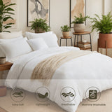 3-Piece Solid Color Quilt Cover Set – Super-Soft Microfiber, Included Quilt Cover & Pillowcase, Hotel-Style Brushed Texture, Pink