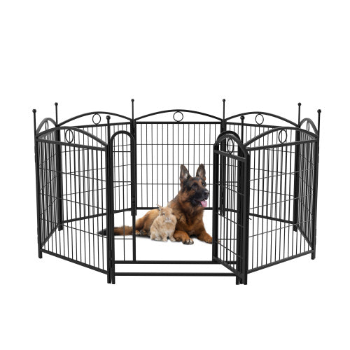 32″ 8-Panel Metal Dog Fence – Heavy Duty Outdoor Pet Playpen for Dogs, Cats & Small Animals