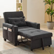 3-in-1 Convertible Sleeper Chair Bed with USB Ports - Pull-Out Futon Armchair (Grey)
