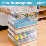 5-Piece Clear Plastic File Storage Boxes with Lids – Portable Stackable Organizer for Tools, Jewelry & Craft Supplies 🎨
