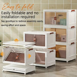2.5-Layer Stackable Storage Bins Set with Lids & Doors – Collapsible Large-Capacity Holiday Decoration Organizer 🎁🎄