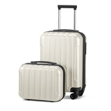 2-Piece Carry-On Luggage Set (20" & 14") - Expandable Hardshell Spinner with Personal Tote Bag