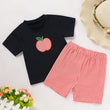 Toddler Baby Boy Back to School Outfit – Summer Appliqué T-Shirt & Red Gingham Shorts 2PCS Set