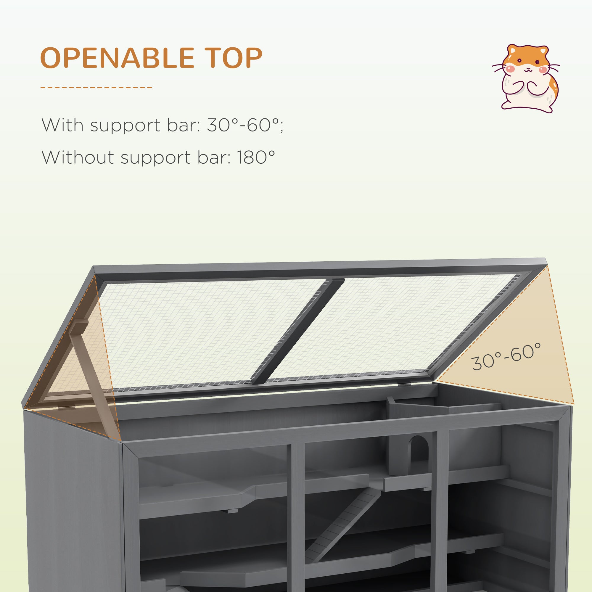 Oversized Wooden Hamster Cage – Multi-Level Small Animal Habitat with Transparent Panels, Ramps & Ventilation